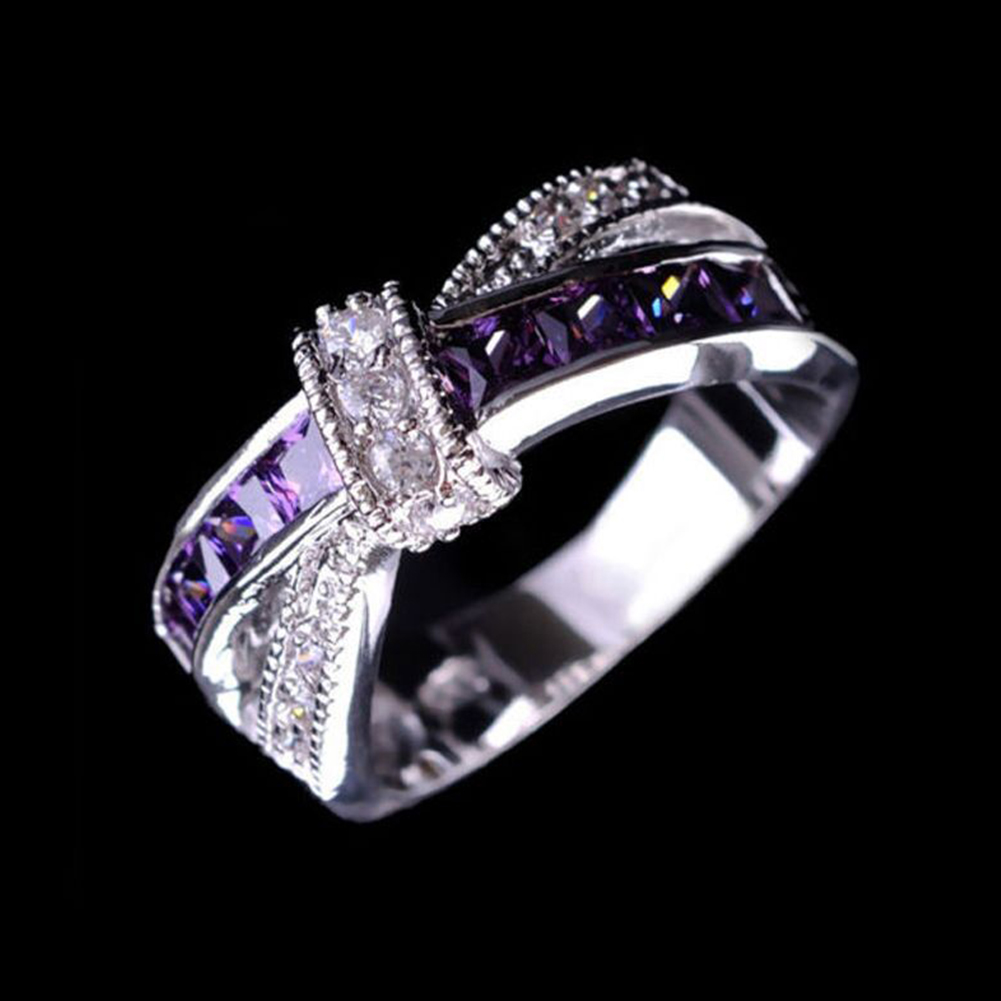 Elegant Purple Cubic Zirconia Ring 